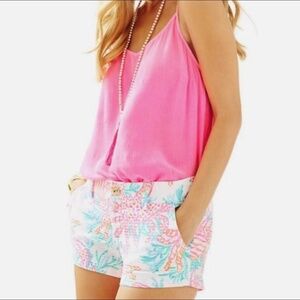 Lilly Pulitzer The Walsh Shorts Pink and Blue Crab Theme Size 4